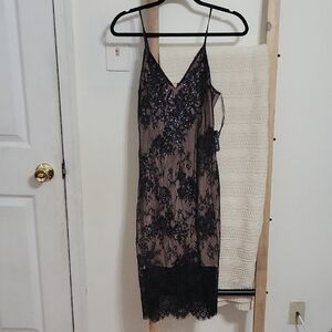 Black Lace Overlay Dress